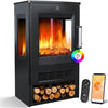 Kesser Prio Camino Elettrico – 950/1900W, Vetrata Panoramica a 3 Pezzi, Telecomando, Nero